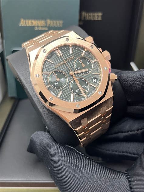 audemars piguet rose gold green dial|Audemars Piguet rose gold review.